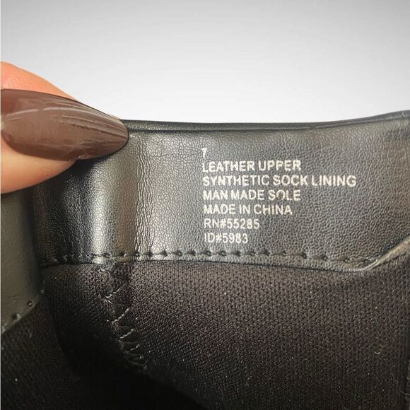 Express Black Genuine Leather ankle platform boots Gold buckleNWOB size 7 & 9.5 - Picture 6 of 10